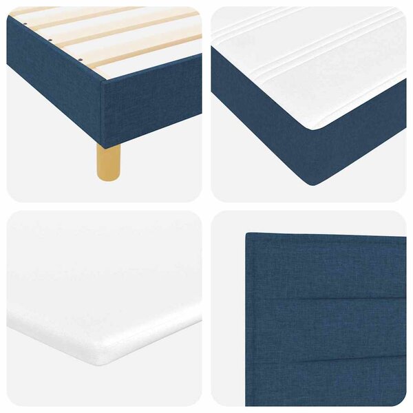 Krevet s opruga kutije s jastukom Plava 120 x 200 cm tkanina - Modra / 120 x 200 cm