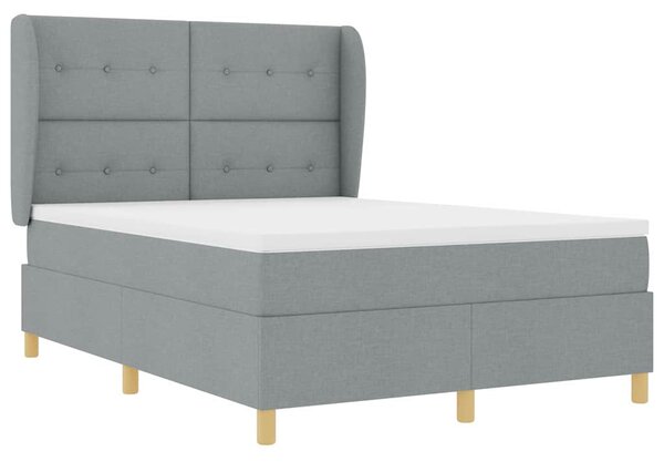 Krevet s opruga kutije Svijetlo siva 200 x 140 cm tkanina - Svjetlosiva / 200 x 140 cm