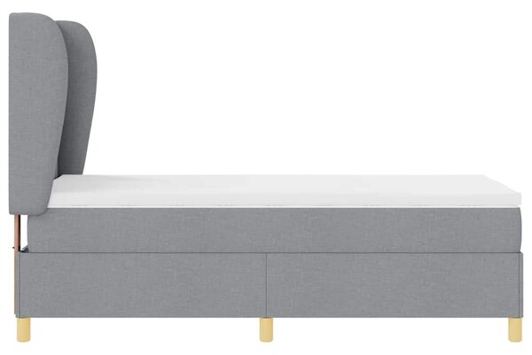 Krevet s opruga kutije Svijetlo siva 190 x 90 cm tkanina - Svjetlosiva / 190 x 90 cm