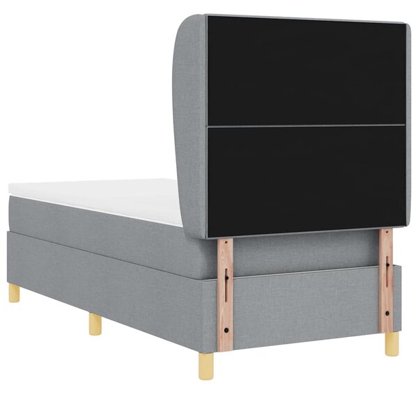 Krevet s opruga kutije Svijetlo siva 190 x 90 cm tkanina - Svjetlosiva / 190 x 90 cm