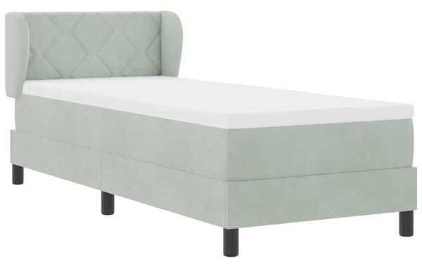 Krevet s opruga kutije Svjetlosiva 80 x 200 cm Baršun - Svjetlosiva / 80 x 200 cm