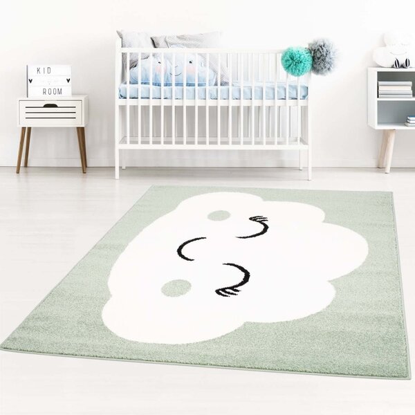 Sleeping Cloud pastelno zeleni dječji tepih za igru Širina: 160 cm | Duljina: 220 cm