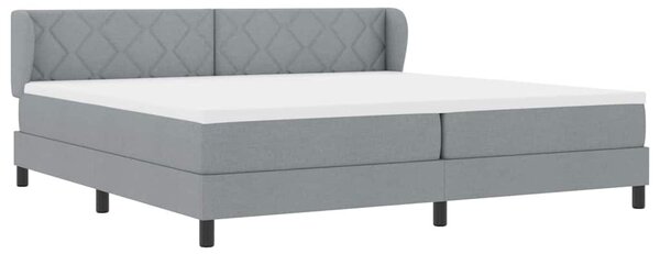 Krevet s opruga kutije Svjetlosiva 200 x 200 cm tkanina - Siva / 200 x 200 cm