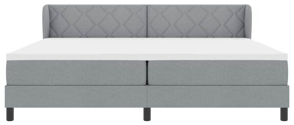 Krevet s opruga kutije Svjetlosiva 200 x 200 cm tkanina - Siva / 200 x 200 cm