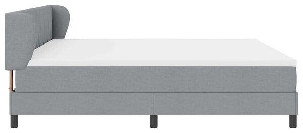 Krevet s opruga kutije Svjetlosiva 200 x 200 cm tkanina - Siva / 200 x 200 cm