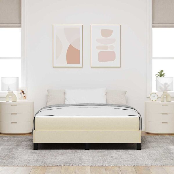 Krevet s opruga kutije s madracem Krema 160 x 200 cm tkanina - Krem / 160 x 200 cm