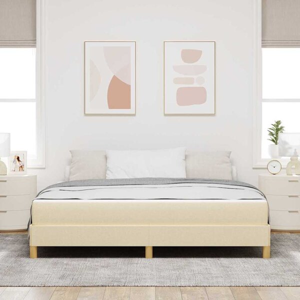 Krevet s opruga kutije s madracem Krema 180 x 200 cm tkanina - Krem / 180 x 200 cm
