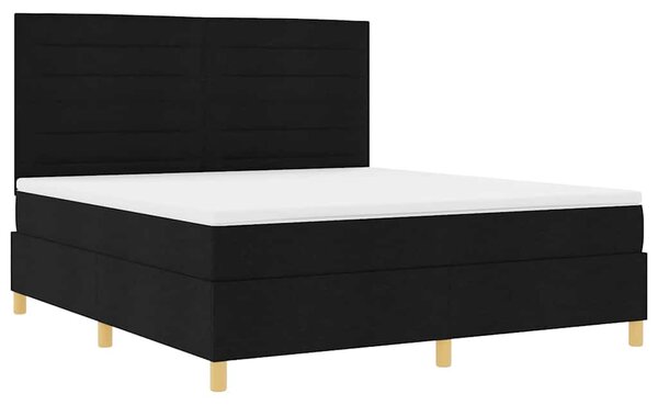 Krevet s opruga kutije s madracem Crna 180 x 200 cm tkanina - Crna / 180 x 200 cm