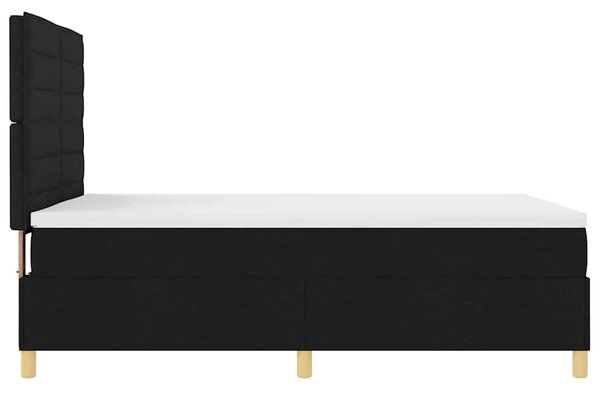 Krevet s opruga kutije s madracem Crna 140 x 190 cm tkanina - Crna / 140 x 190 cm