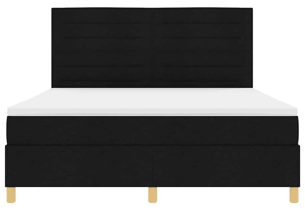 Krevet s opruga kutije s madracem Crna 180 x 200 cm tkanina - Crna / 180 x 200 cm