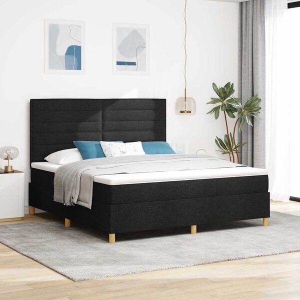 Krevet s opruga kutije s madracem Crna 180 x 200 cm tkanina - Crna / 180 x 200 cm