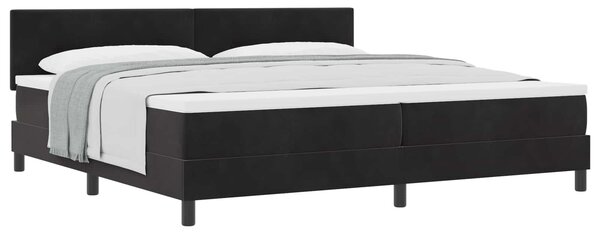 Krevet s opruga kutije s madracem Crna 200 x 200 cm Baršun - Crna / 200 x 200 cm