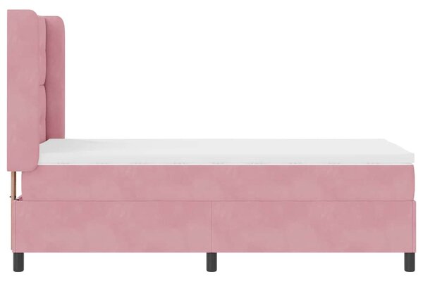 Krevet s opruga kutije Ružičasta 100 x 200 cm Baršun - Ružičasta / 100 x 200 cm