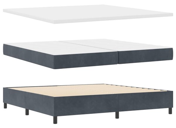 Krevet s opruga kutije Tamno siva 200 x 200 cm Baršun - Siva / 200 x 200 cm