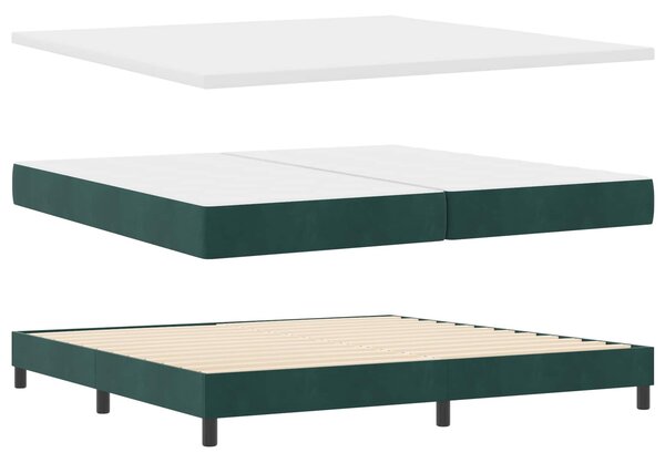 Krevet s opruga kutije Tamnozelena 200 x 200 cm Baršun - Zelena / 200 x 200 cm