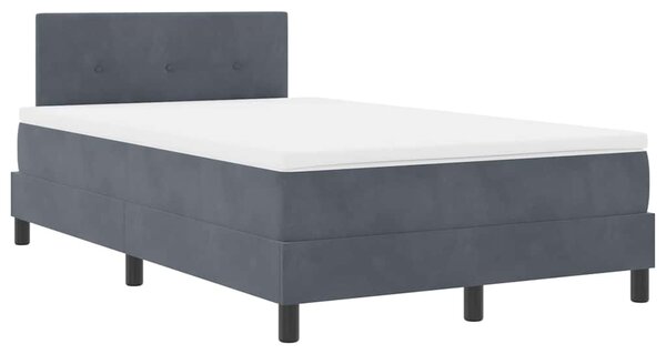 Krevet s opruga kutije Tamno siva 120 x 190 cm Baršun - Siva / 120 x 190 cm