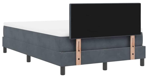 Krevet s opruga kutije Tamno siva 120 x 190 cm Baršun - Siva / 120 x 190 cm