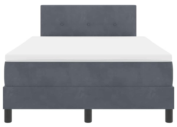 Krevet s opruga kutije Tamno siva 120 x 190 cm Baršun - Siva / 120 x 190 cm