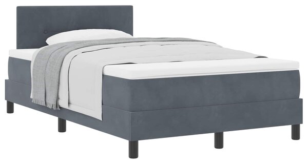 Krevet s opruga kutije Tamno siva 120 x 190 cm Baršun - Siva / 120 x 190 cm