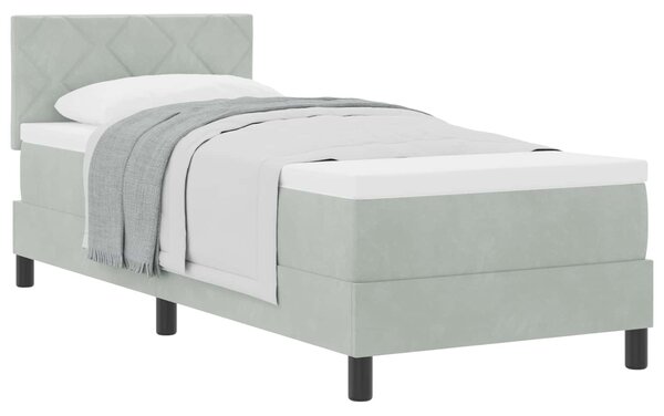 Krevet s opruga kutije Svijetlo siva 80 x 200 cm Baršun - Svjetlosiva / 80 x 200 cm