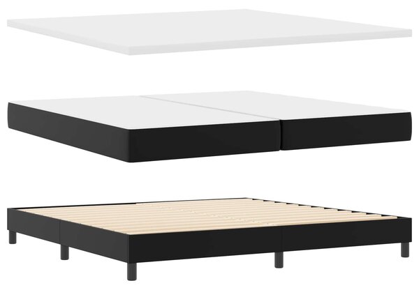 Krevet s opruga kutije Crna 200 x 200 cm Umjetna koža - Crna / 200 x 200 cm