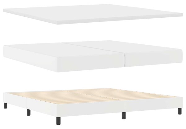 Krevet s opruga kutije Bijelo 200 x 200 cm Umjetna koža - Bijela / 200 x 200 cm