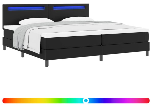 Krevet s opruga kutije Crna 200 x 200 cm Umjetna koža - Crna / 200 x 200 cm