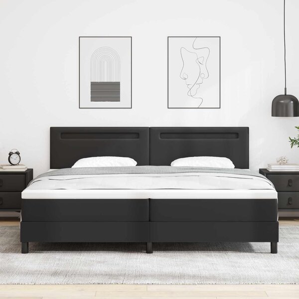 Krevet s opruga kutije Crna 200 x 200 cm Umjetna koža - Crna / 200 x 200 cm