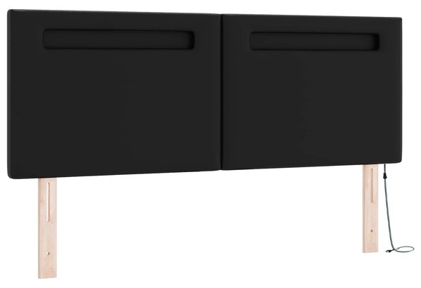 Krevet s opruga kutije Crna 140 x 190 cm Umjetna koža - Crna / 140 x 190 cm
