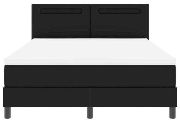 Krevet s opruga kutije Crna 140 x 190 cm Umjetna koža - Crna / 140 x 190 cm