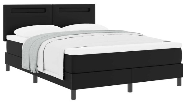 Krevet s opruga kutije Crna 140 x 190 cm Umjetna koža - Crna / 140 x 190 cm