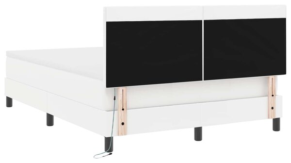 Krevet s opruga kutije Bijelo 160 x 200 cm Umjetna koža - Bijela / 160 x 200 cm