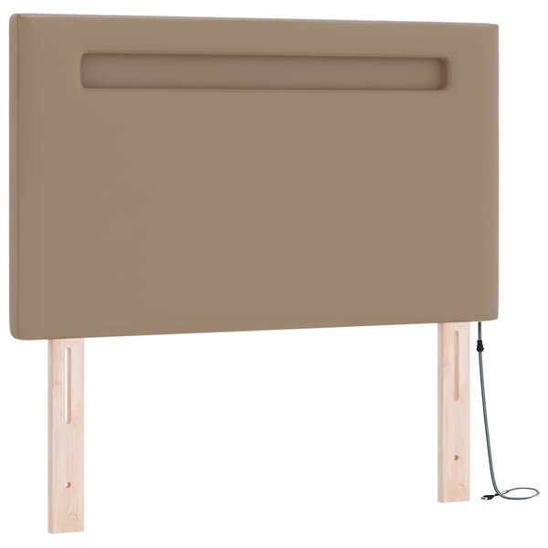Krevet s opruga kutije Boja cappuccina 90 x 200 cm Umjetna koža - Smeđa / 90 x 200 cm