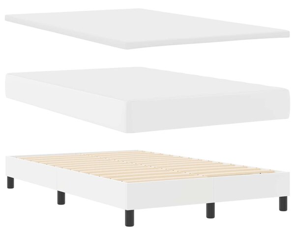 Krevet s opruga kutije Bijelo 120 x 190 cm Umjetna koža - Bijela / 120 x 190 cm