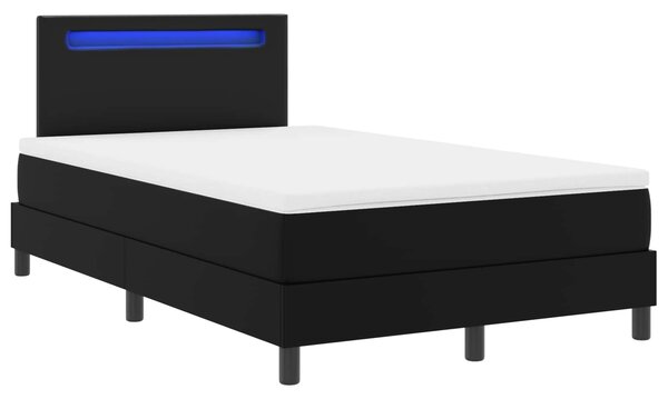 Krevet s opruga kutije Crna 120 x 200 cm Umjetna koža - Crna / 120 x 200 cm
