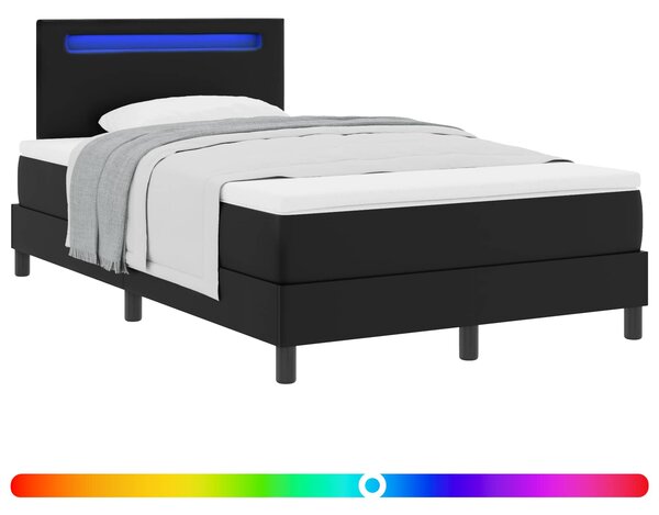 Krevet s opruga kutije Crna 120 x 200 cm Umjetna koža - Crna / 120 x 200 cm