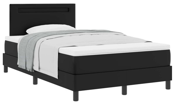 Krevet s opruga kutije Crna 120 x 200 cm Umjetna koža - Crna / 120 x 200 cm
