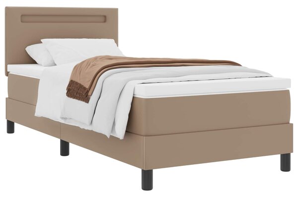 Krevet s opruga kutije Boja cappuccina 90 x 200 cm Umjetna koža - Smeđa / 90 x 200 cm