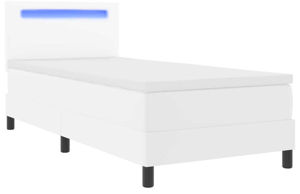 Krevet s opruga kutije Bijelo 100 x 200 cm Umjetna koža - Bijela / 100 x 200 cm