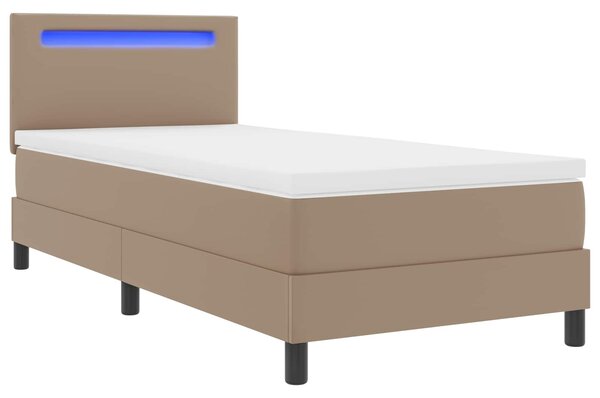 Krevet s opruga kutije Boja cappuccina 90 x 200 cm Umjetna koža - Smeđa / 90 x 200 cm