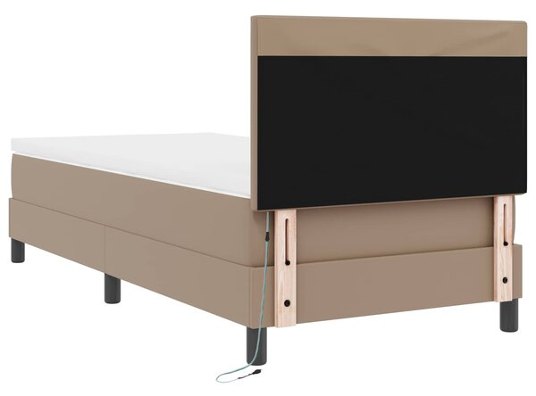 Krevet s opruga kutije Boja cappuccina 90 x 200 cm Umjetna koža - Smeđa / 90 x 200 cm