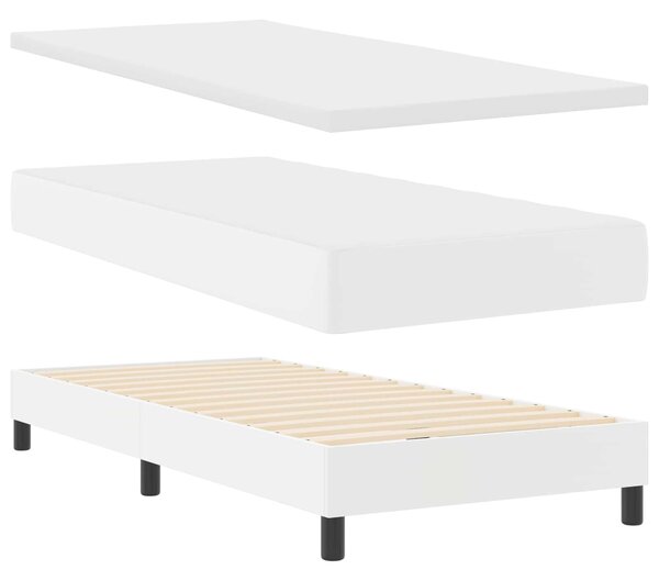 Krevet s opruga kutije Bijelo 100 x 200 cm Umjetna koža - Bijela / 100 x 200 cm