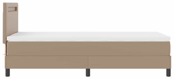Krevet s opruga kutije Boja cappuccina 90 x 200 cm Umjetna koža - Smeđa / 90 x 200 cm