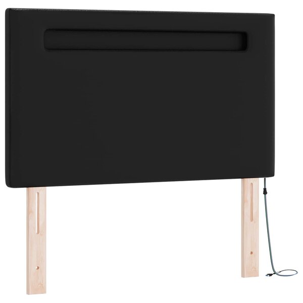 Krevet s opruga kutije s madracem Crna 90 x 200 cm Umjetna koža - Crna / 90 x 200 cm