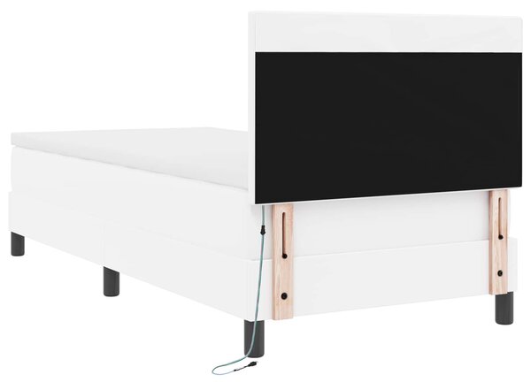 Krevet s opruga kutije Bijelo 100 x 200 cm Umjetna koža - Bijela / 100 x 200 cm