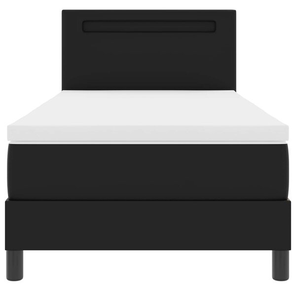 Krevet s opruga kutije s madracem Crna 90 x 200 cm Umjetna koža - Crna / 90 x 200 cm