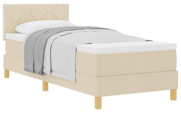 Krevet s opruga kutije s jastukom Krema 80 x 200 cm tkanina - Krem / 80 x 200 cm