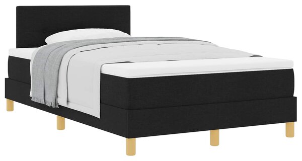 Krevet s opruga kutije s jastukom Crna 120 x 190 cm tkanina - Crna / 120 x 190 cm