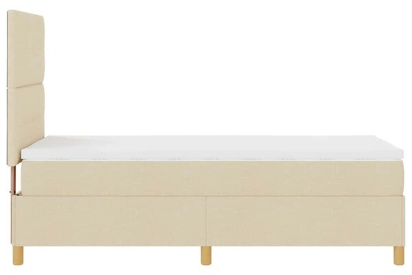 Krevet s opruga kutije s uzglavljem Krema 90 x 190 cm tkanina - Krem / 90 x 190 cm
