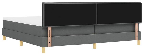 Krevet s opruga kutije Tamno siva 200 x 200 cm tkanina - Siva / 200 x 200 cm